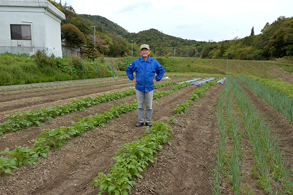 南あわじ圃場でのMさん