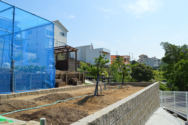 最下段では果樹も栽培