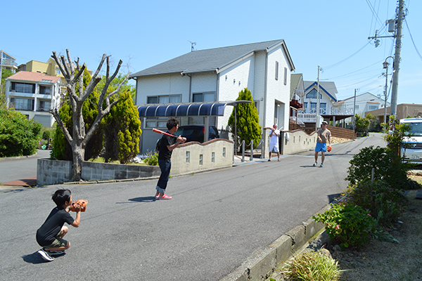 BBQの後はキャッチボール